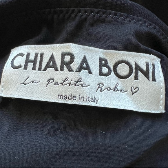 Chiara Boni Tie-Neck Puff-Sleeve Full Skirt Peasant Dress 17330 - Picture 8 of 9